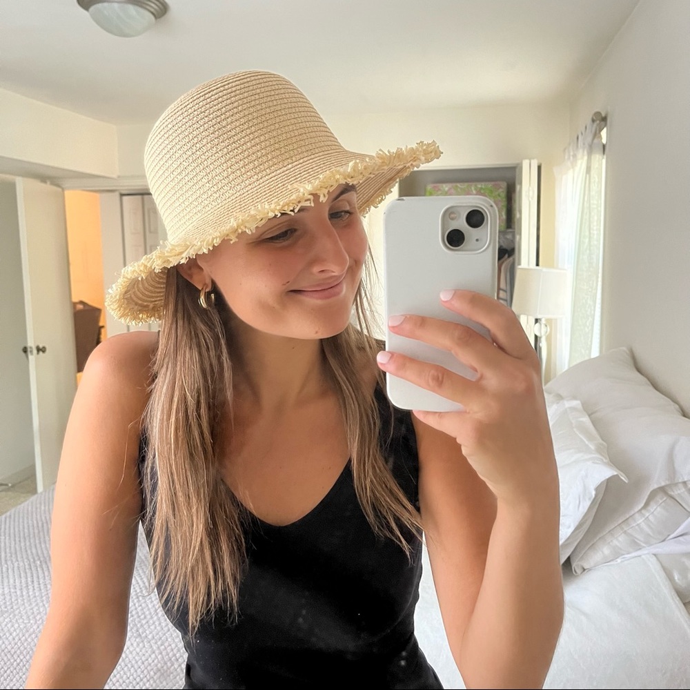 Woven Beach Sun Hat - color Natural - one size